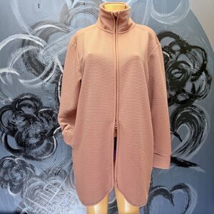 MPG Longline Performance Jacket Blush Pink XL Ribbed Full Zip